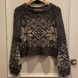 Black cropped winter sweater
